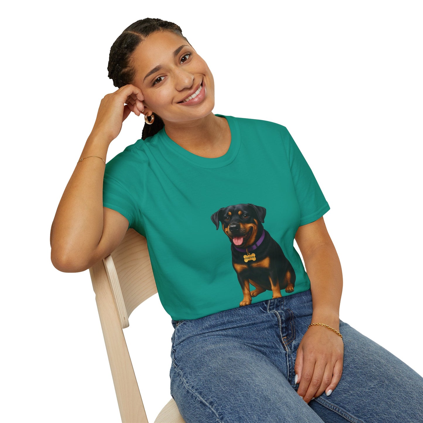 Dog Lover Unisex T-Shirt featuring Lab and Rottweiler Mix 'Pumpkin' by Too Cute Pets