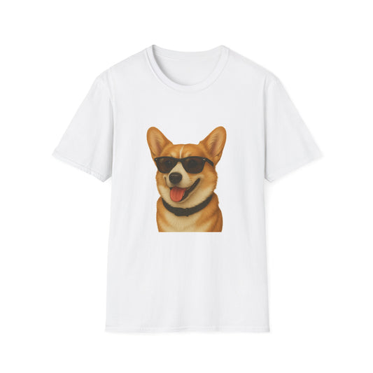 Corgi Wearing Sunglasses - Adult T-Shirt