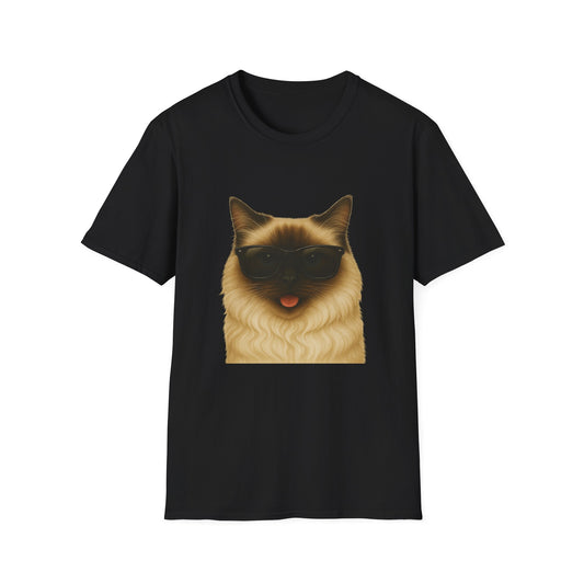 Ragdoll Cat Wearing Sunglasses - Adult T-Shirt