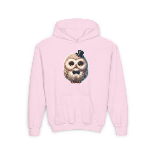 Owl Wearing A Top Hat - Hooded Youth Sweatshirt