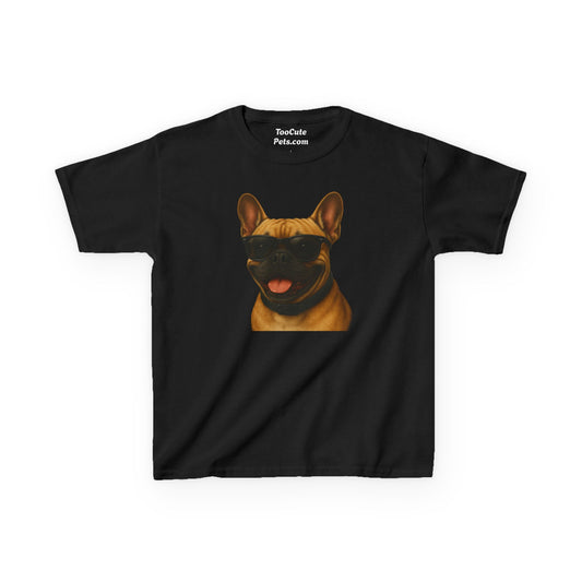 French Bulldog Wearing Sunglasses - Kids Tee