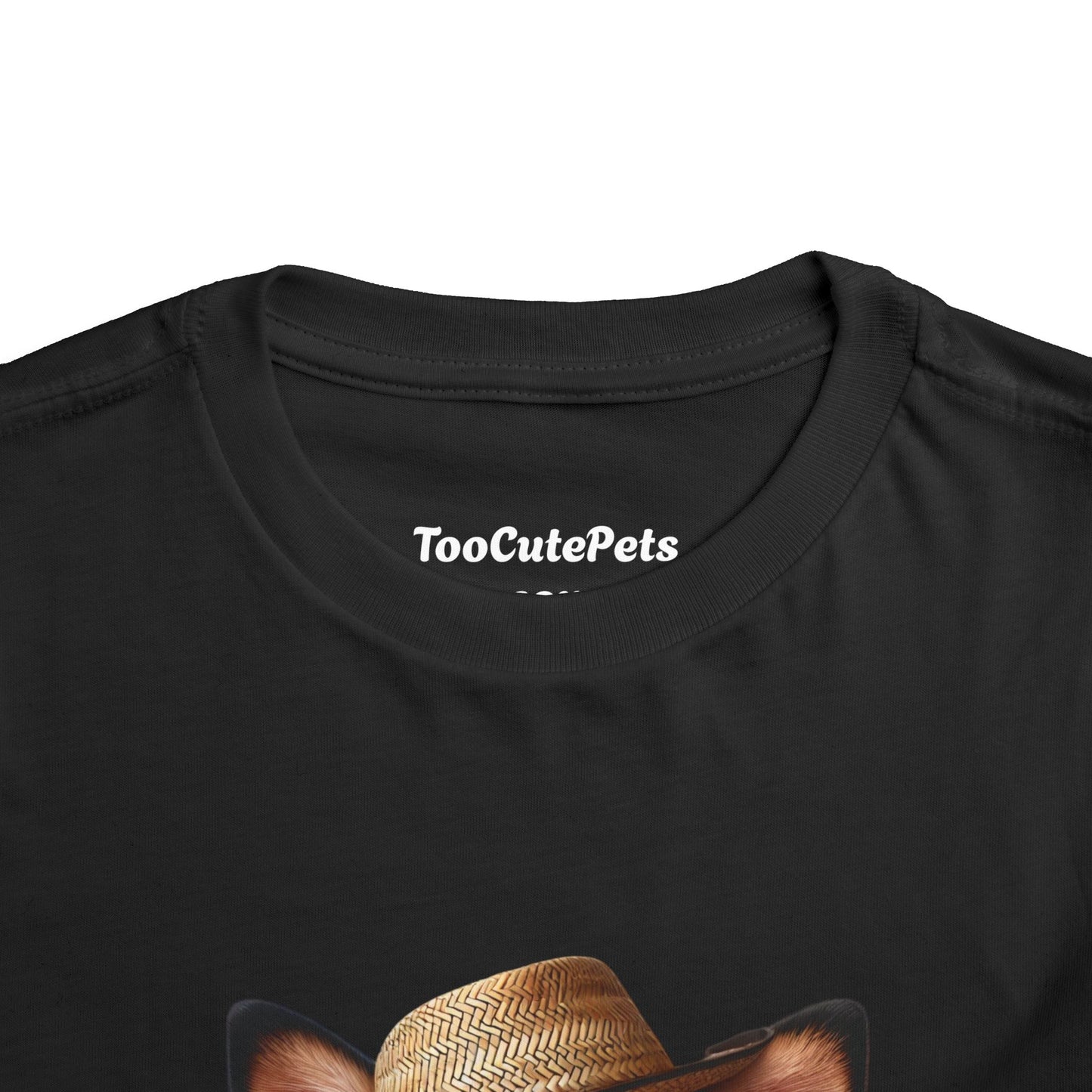 Cattle Dog Puppy Wearing Bandana & Straw Hat Toddler Tee - Too Cute Pets