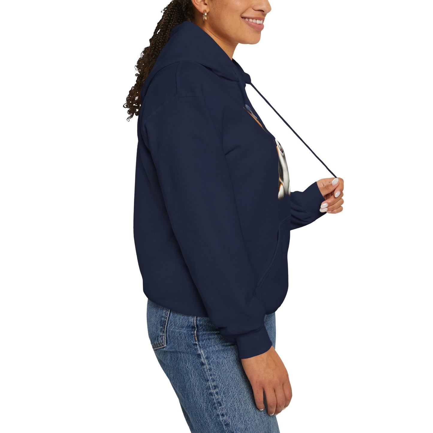 Cute Corgi Wearing A Train Conductors Hat - Adult Hoodie - Too Cute Pets