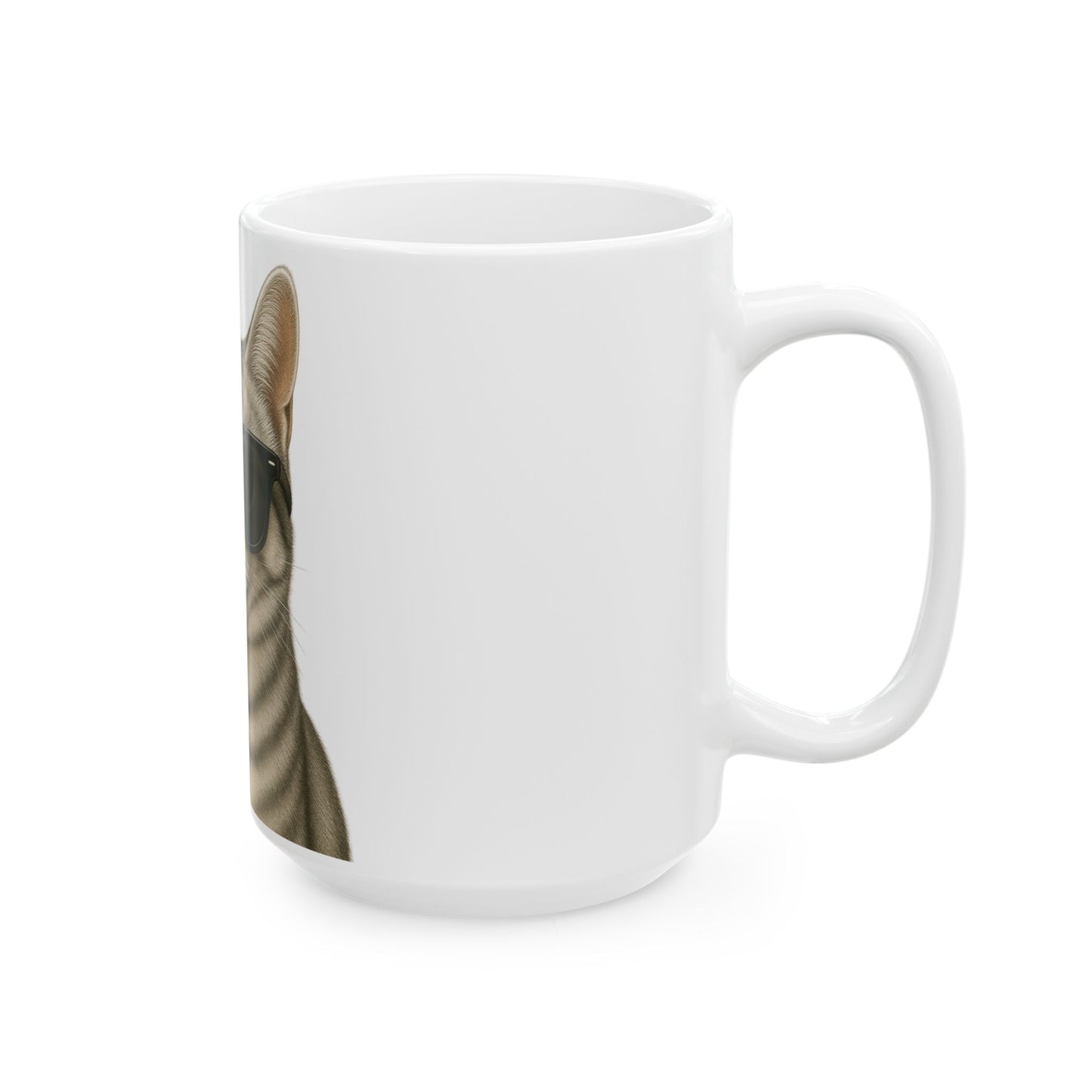 American Shorthair Silver Tabby Wearing Sunglasses Ceramic Mug