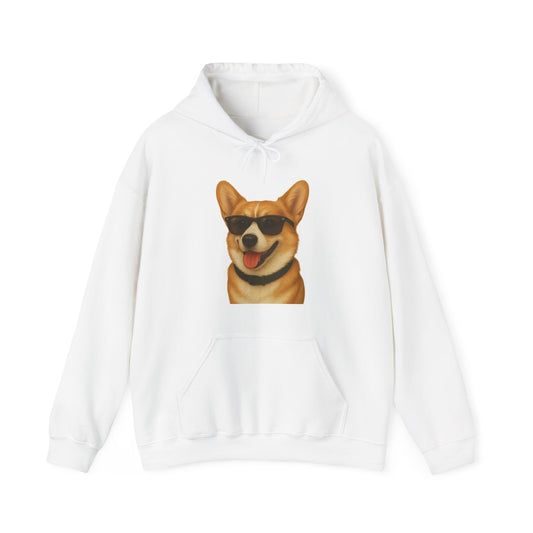 Corgi Wearing Sunglasses - Adult Hoodie