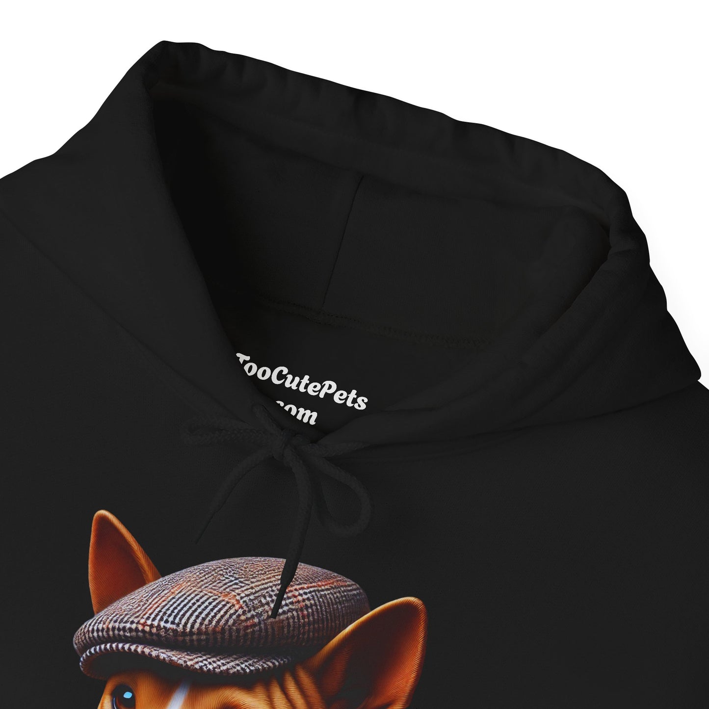 Basenji Wearing Tweed Flat Cap - Adult Hoodie - Too Cute Pets