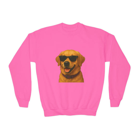 Golden Retriever Wearing Sunglasses - Youth Sweatshirt