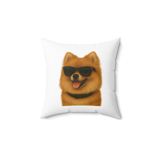 Pomeranian Wearing Sunglasses - Throw Pillow