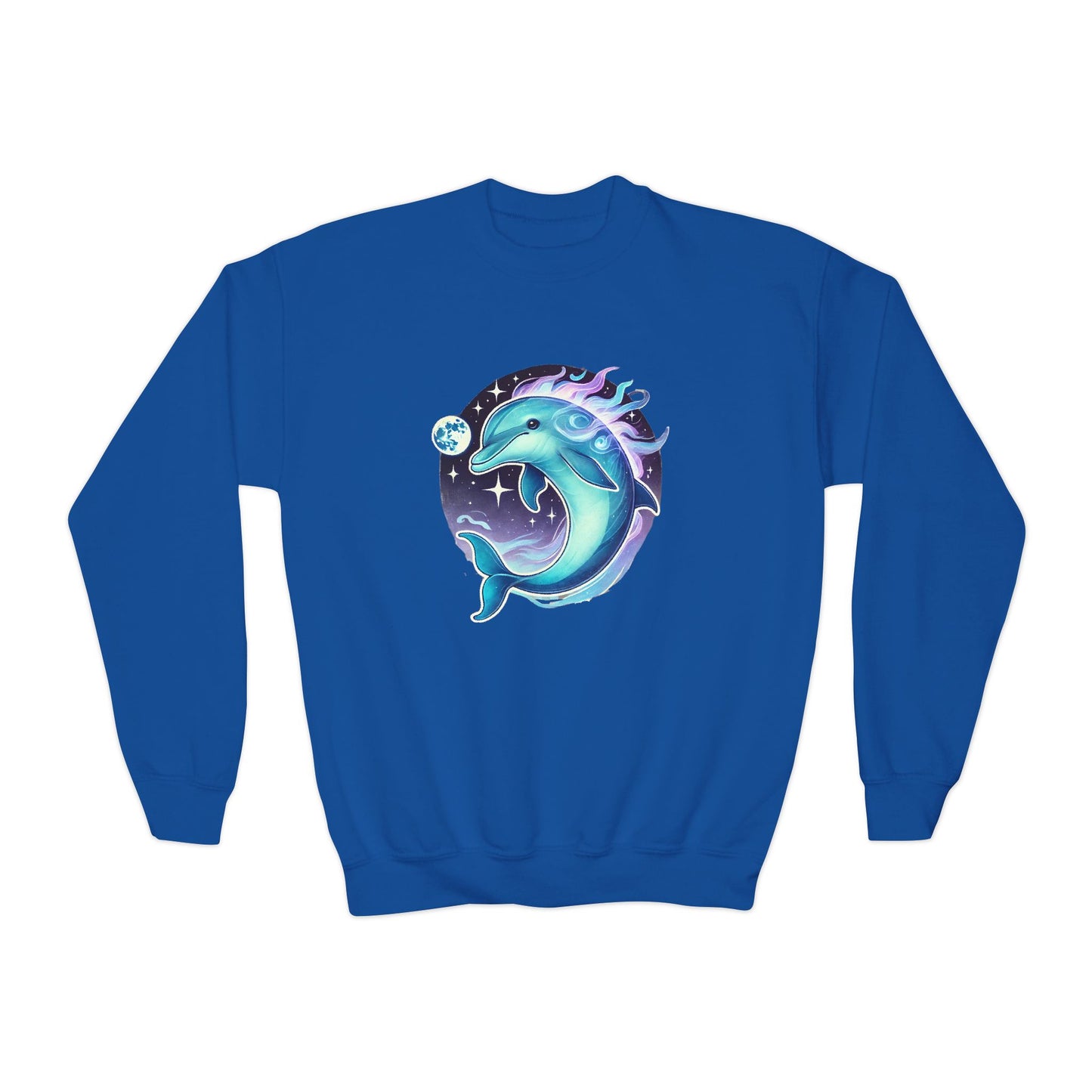Luna The Dolphin Youth Crewneck Sweatshirt - Comfy and Cute Style for Kids
