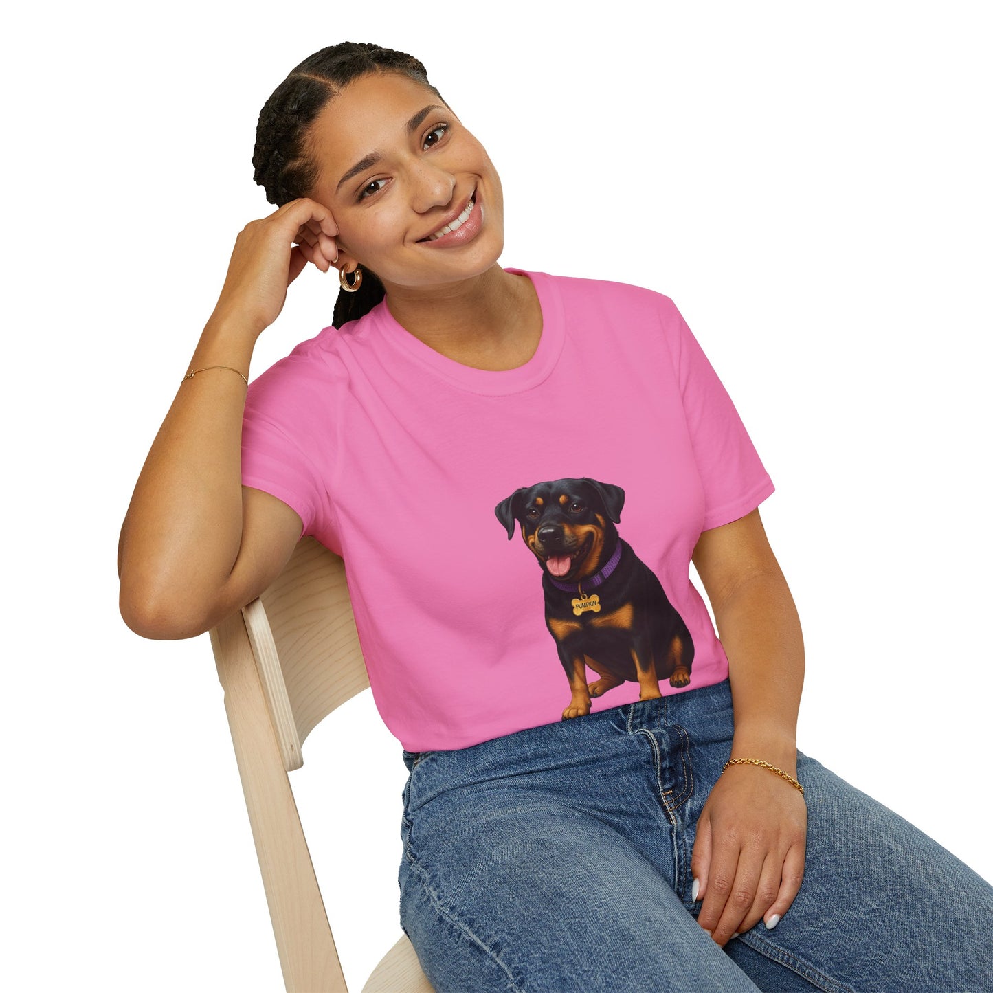 Dog Lover Unisex T-Shirt featuring Lab and Rottweiler Mix 'Pumpkin' by Too Cute Pets