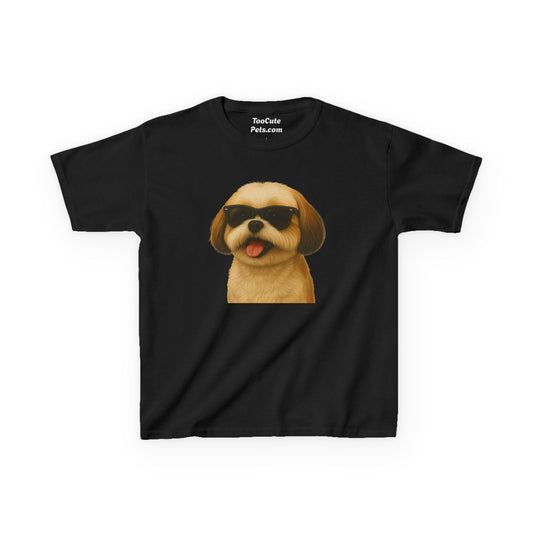 Shih Tzu Wearing Sunglasses - Kids Tee