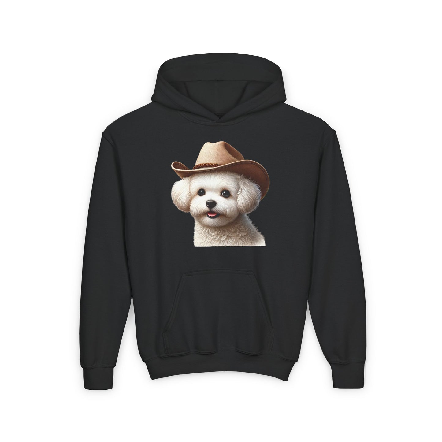 Maltese Wearing Cowgirl Hat Hooded Sweatshirt - Too Cute Pets