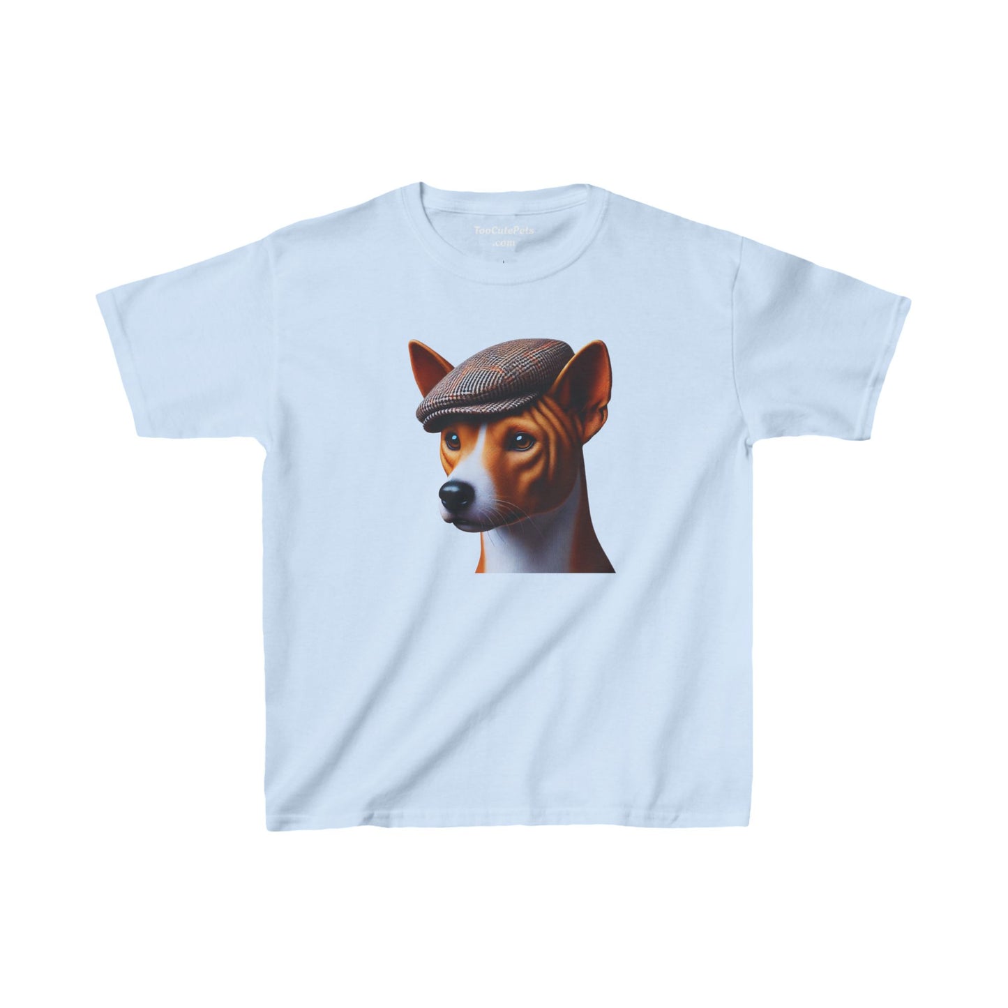Basenji With Tweed Flat Cap Youth T-Shirt - Too Cute Pets