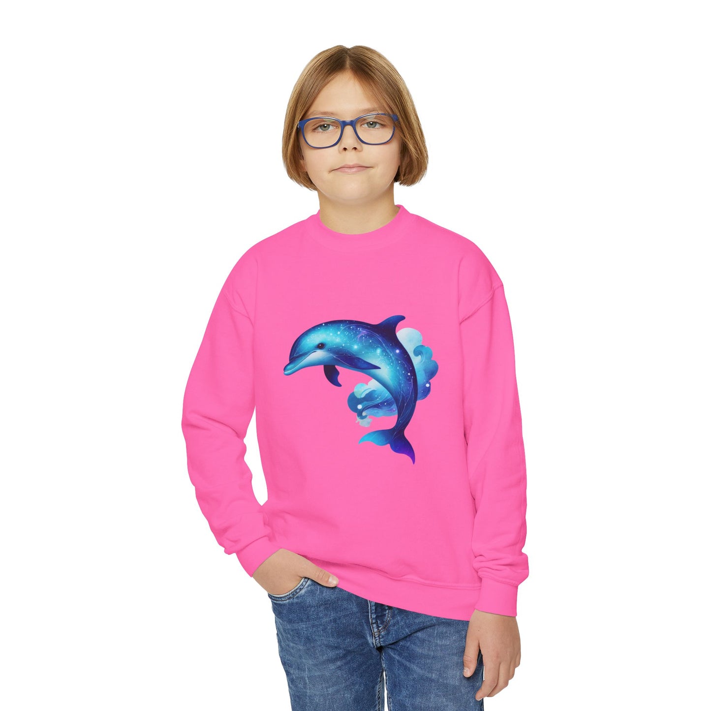 Neptune The Dolphin Youth Crewneck Sweatshirt - Comfy and Cute Style for Kids