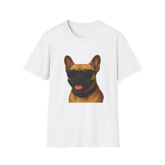 French Bulldog Wearing Sunglasses - Adult T-Shirt