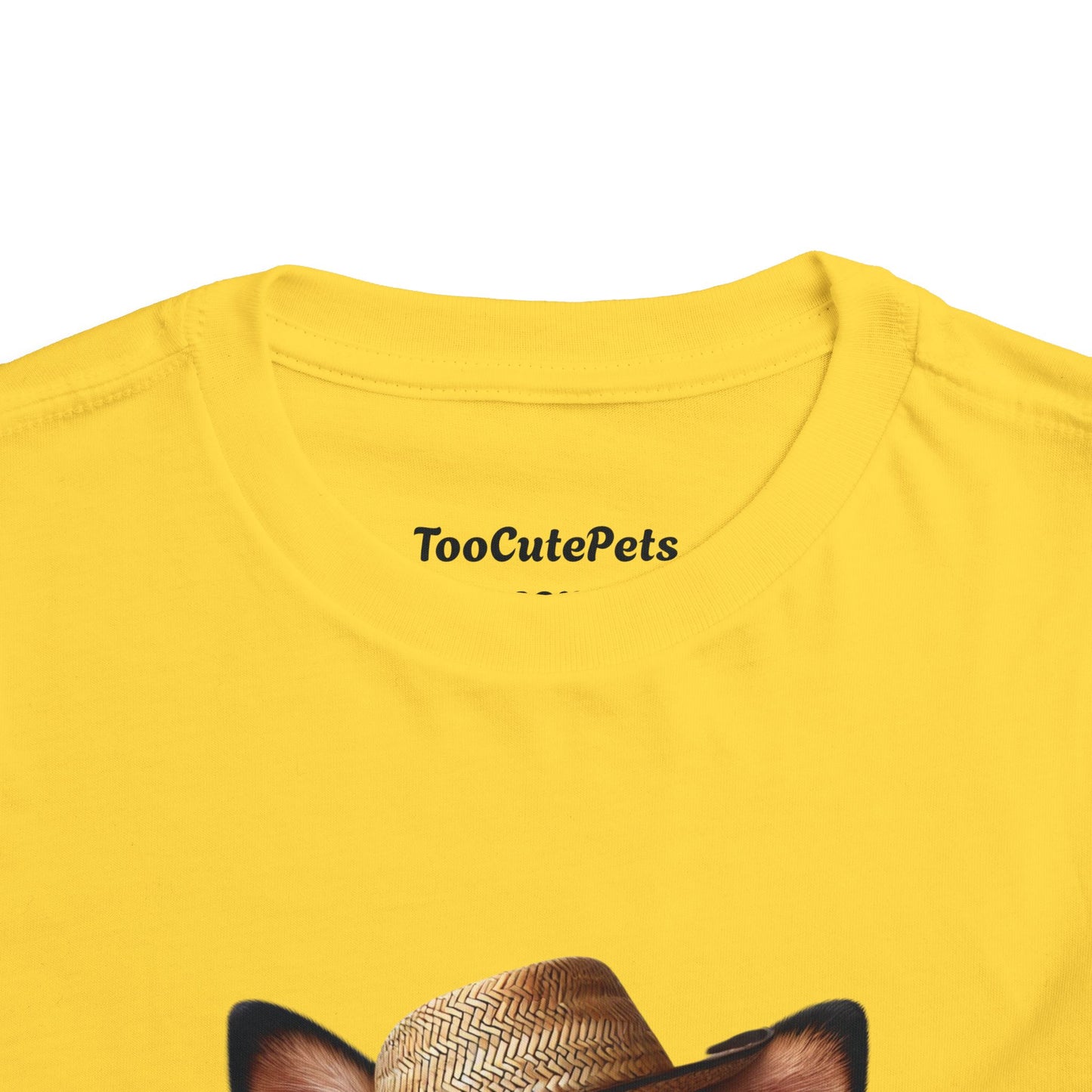 Cattle Dog Puppy Wearing Bandana & Straw Hat Toddler Tee - Too Cute Pets