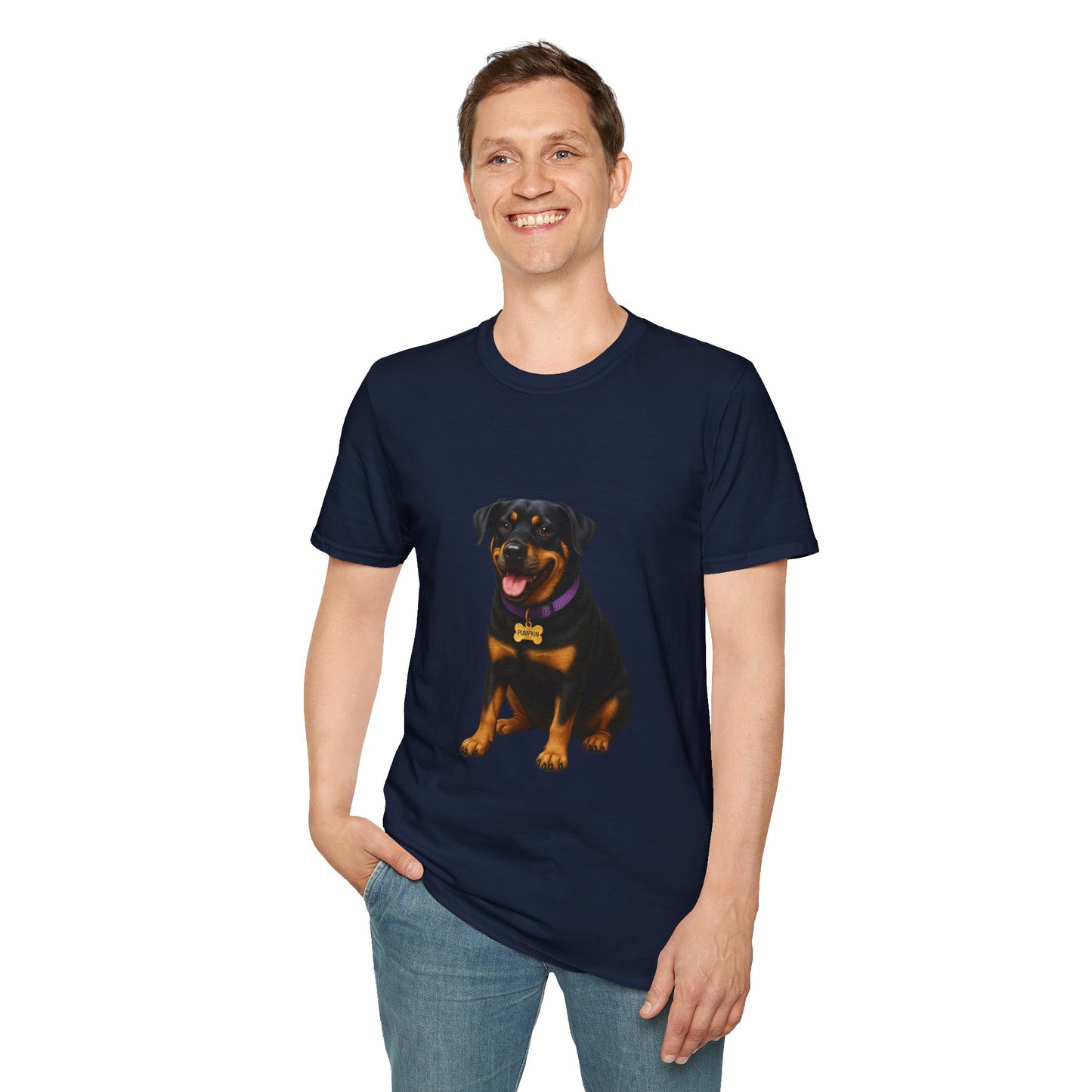 Dog Lover Unisex T-Shirt featuring Lab and Rottweiler Mix 'Pumpkin' by Too Cute Pets