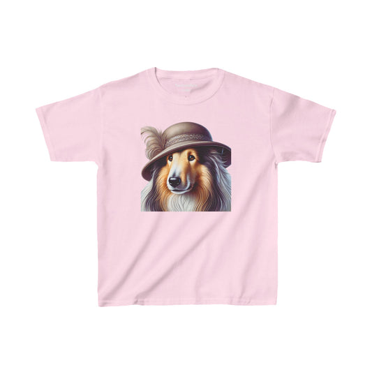 Collie In Cloche Hat - Youth T-Shirt