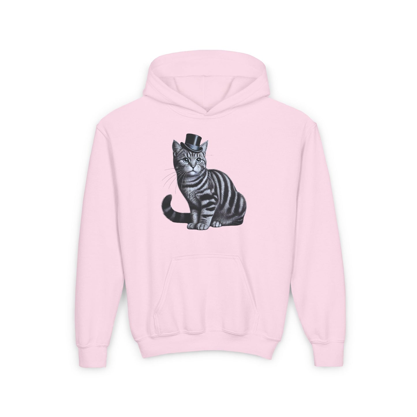 Tabby Wearing Top Hat - Youth Hoodie - Too Cute Pets
