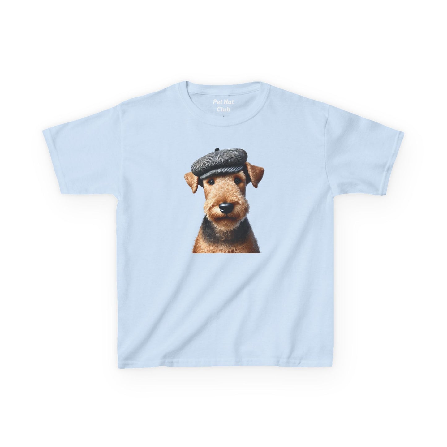 Airedale Terrier Wearing Tweed Flat Cap Youth T-Shirt - Too Cute Pets