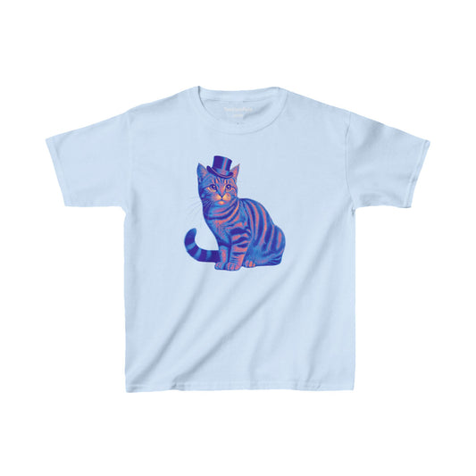 Tabby Wearing Top Hat Youth T-Shirt(Multi Color Image)