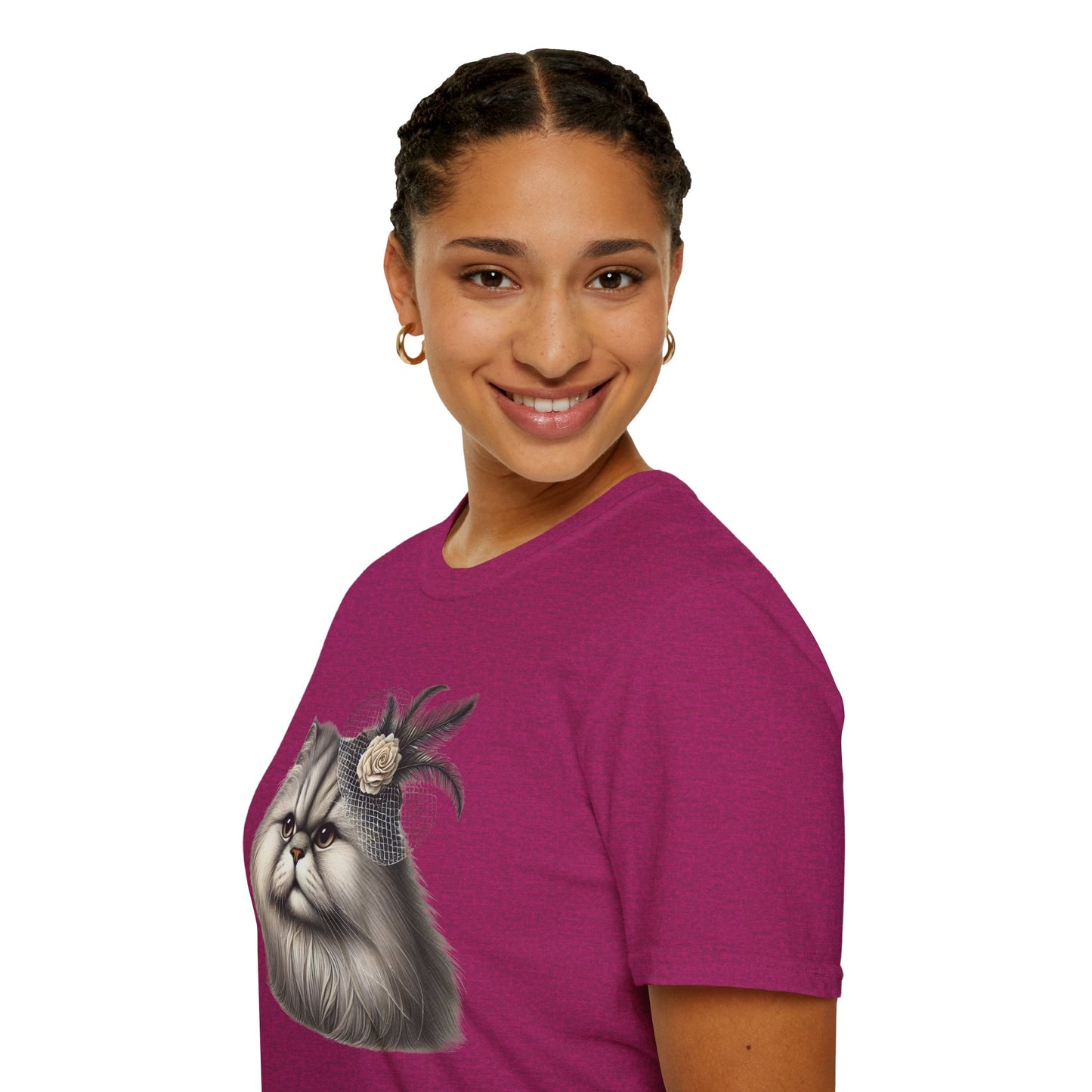 Persian Cat Wearing A Flower Fascinator - Adult T-Shirt -Too Cute Pets