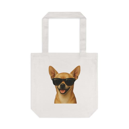 Chihuahua Wearing Sunglasses Cotton Tote Bag