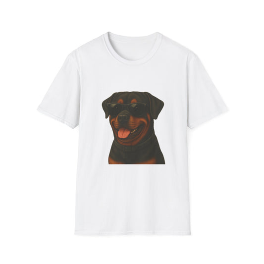 Rottweiler Wearing Sunglasses - Adult T-Shirt