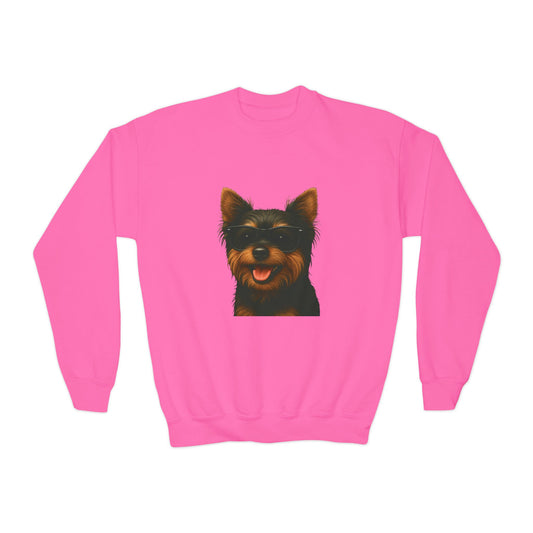 Yorkshire Terrier Wearing Sunglasses - Youth Sweatshirt