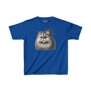 Persian Cat Wearing Fascinator Hat Youth T-Shirt - Too Cute Pets