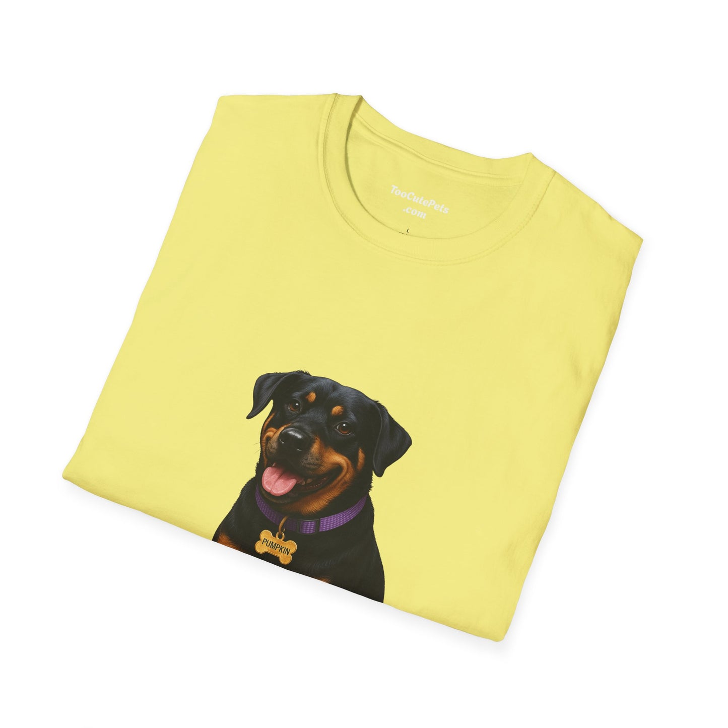Dog Lover Unisex T-Shirt featuring Lab and Rottweiler Mix 'Pumpkin' by Too Cute Pets