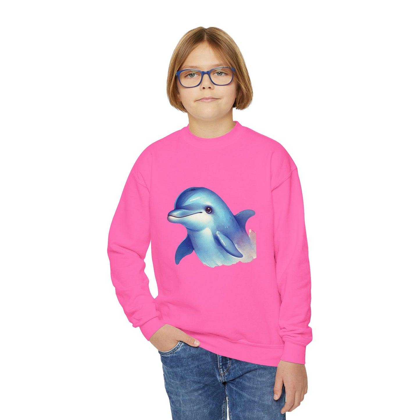 BayStar The Dolphin Youth Crewneck Sweatshirt - Comfy and Cute Style for Kids