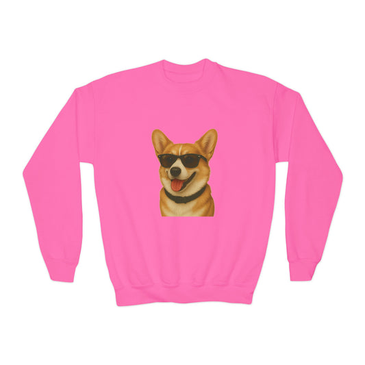 Pembroke Welsh Corgi Wearing Sunglasses - Youth Sweatshirt