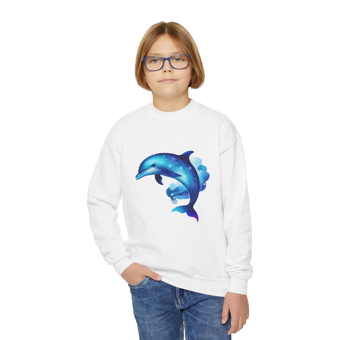 Neptune The Dolphin Youth Crewneck Sweatshirt - Comfy and Cute Style for Kids