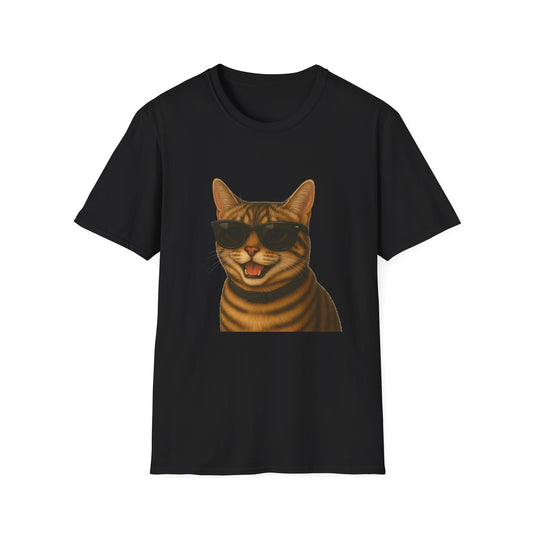 Tabby Cat Wearing Sunglasses - Adult T-Shirt
