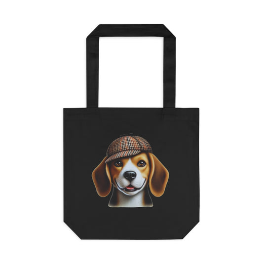 Beagle Wearing a Deerstalker Hat - Cotton Tote Bag