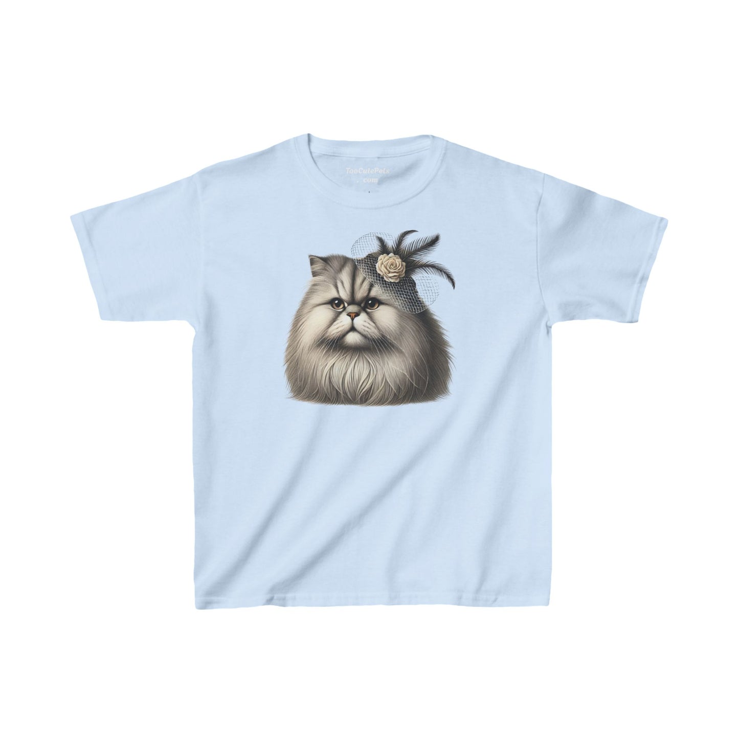 Persian Cat Wearing Fascinator Hat Youth T-Shirt - Too Cute Pets