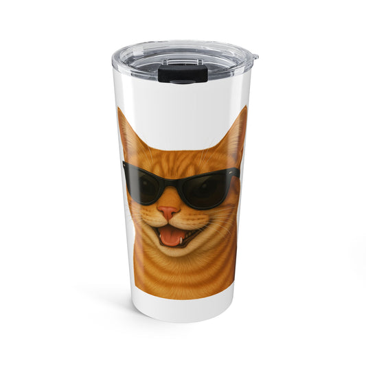 Orange Tabby Cat Wearing Sunglasses - 20oz Tumbler