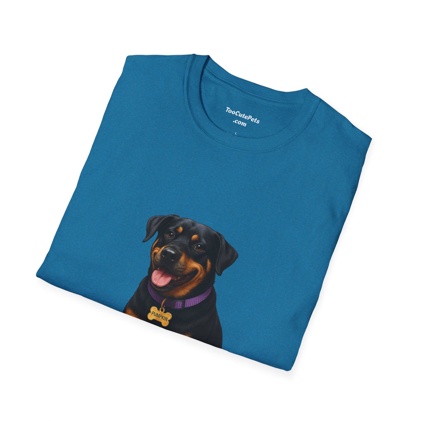 Dog Lover Unisex T-Shirt featuring Lab and Rottweiler Mix 'Pumpkin' by Too Cute Pets