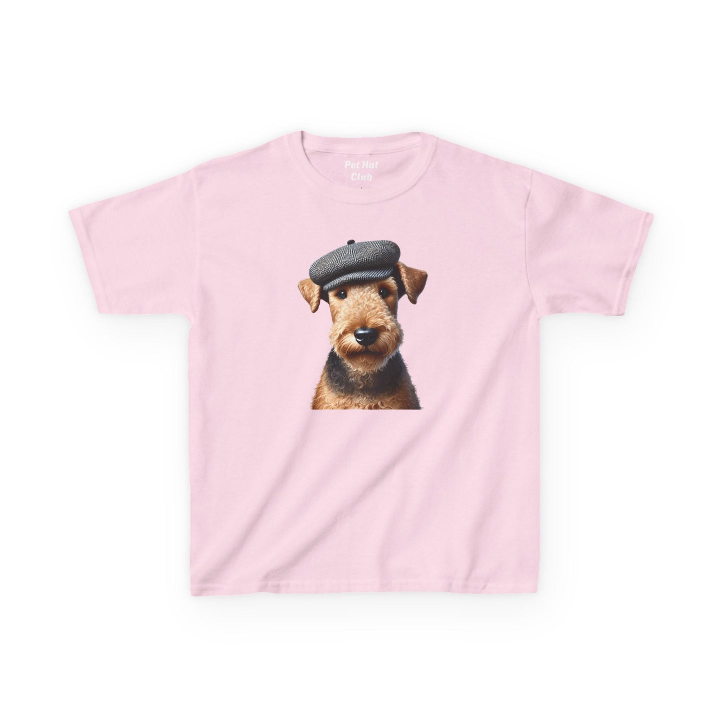 Airedale Terrier Wearing Tweed Flat Cap Youth T-Shirt - Too Cute Pets
