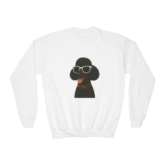 Black Poodle Wearing Sunglasses - Youth Sweatshirt
