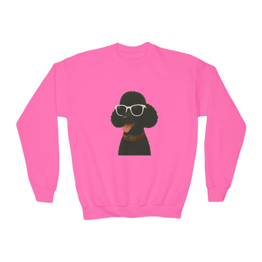 Black Poodle Wearing Sunglasses - Youth Sweatshirt