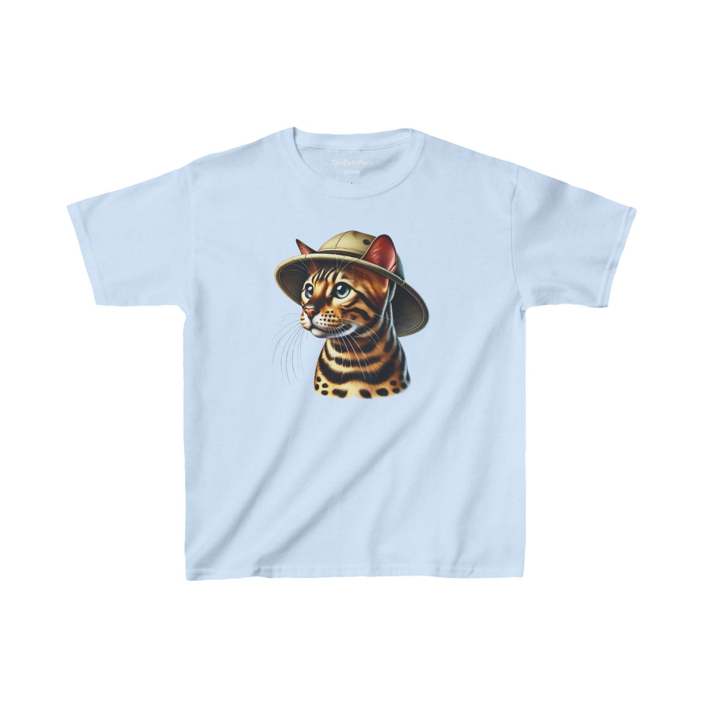 Youth T-Shirt Bengal Cat Wearing A Safari Hat - Too Cute Pets Collection