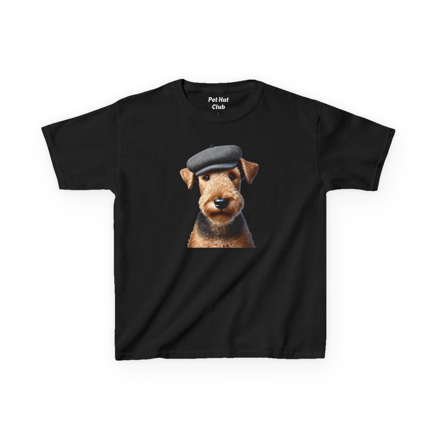 Airedale Terrier Wearing Tweed Flat Cap Youth T-Shirt - Too Cute Pets
