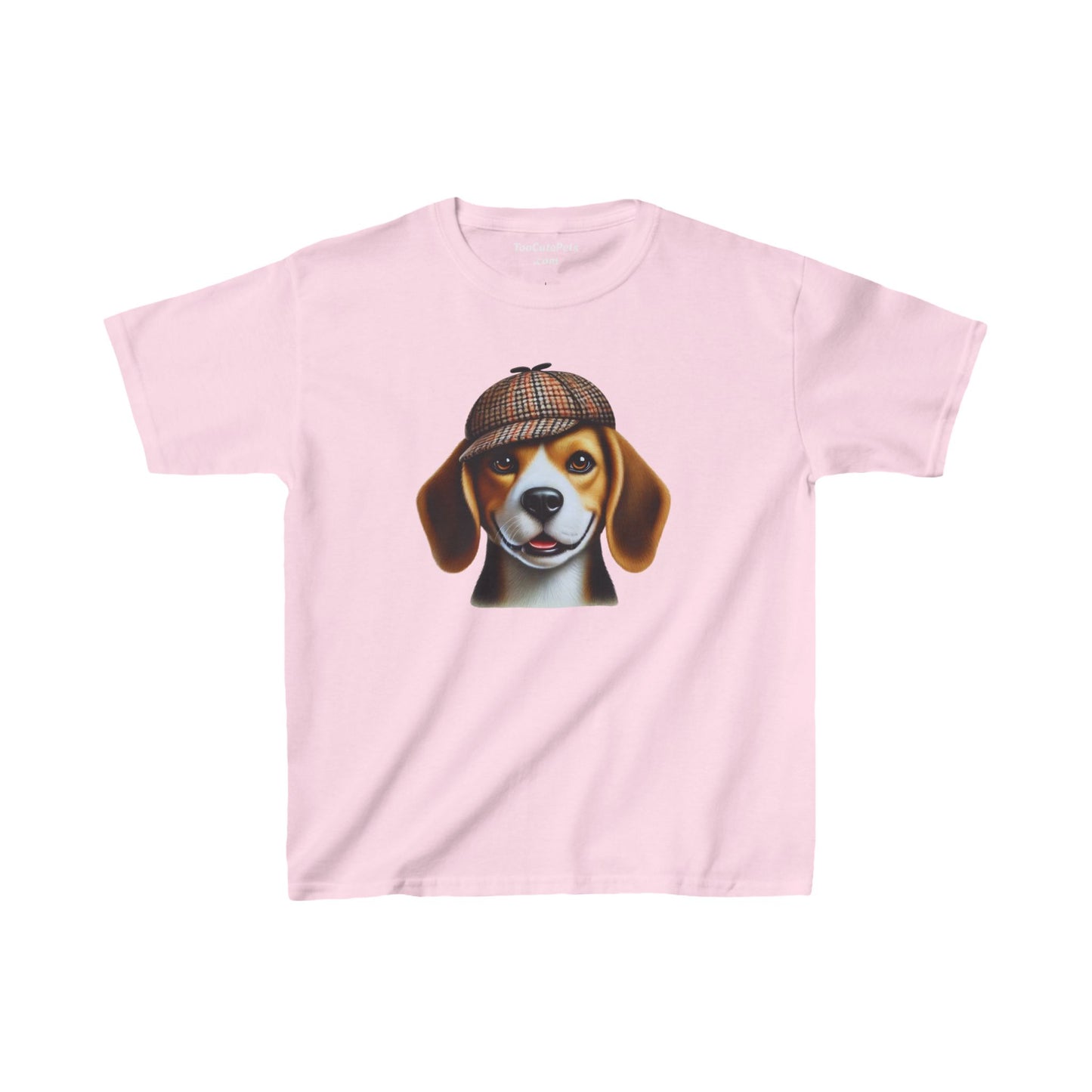 Smiling Beagle Wearing Deerstalker Hat Youth T-Shirt - Too Cute Pets