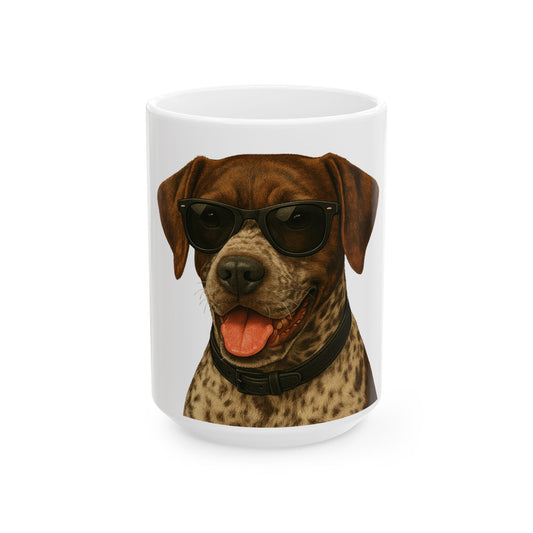 German Shorthaired Pointer Wearing Sunglasses Ceramic Mug