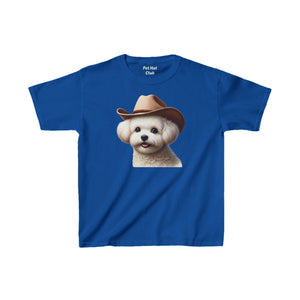 Maltese Wearing Cowboy Hat Youth T-Shirt - Too Cute Pets
