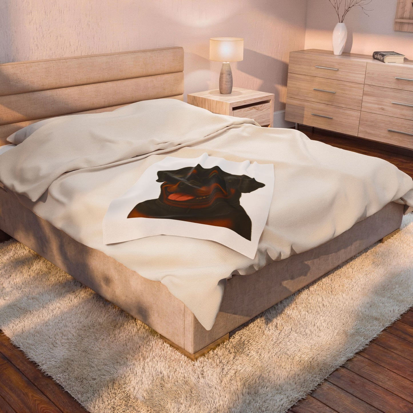 Rottweiler Wearing Sunglasses - Sherpa Blanket