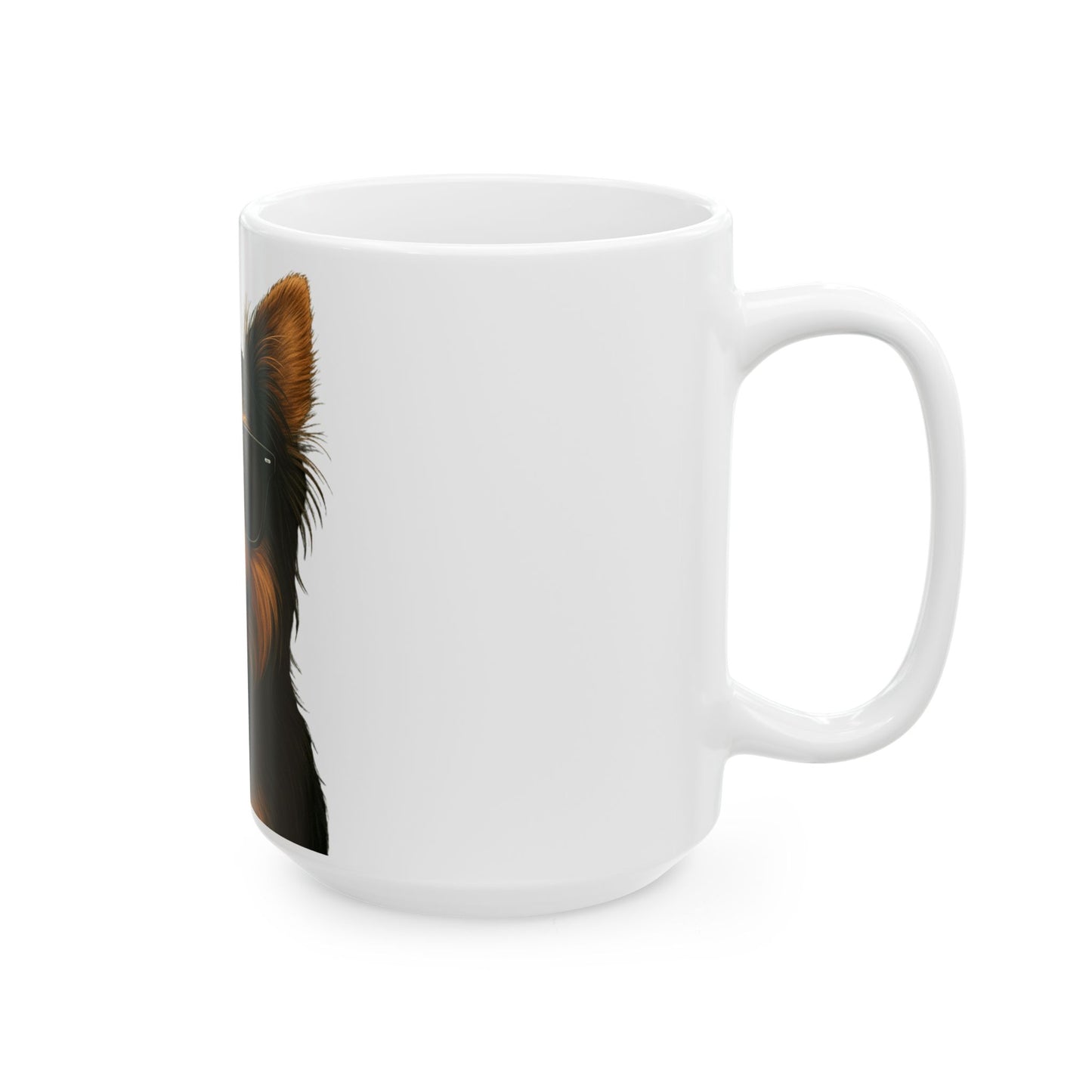 Yorkshire Terrier Wearing Sunglasses Ceramic Mug