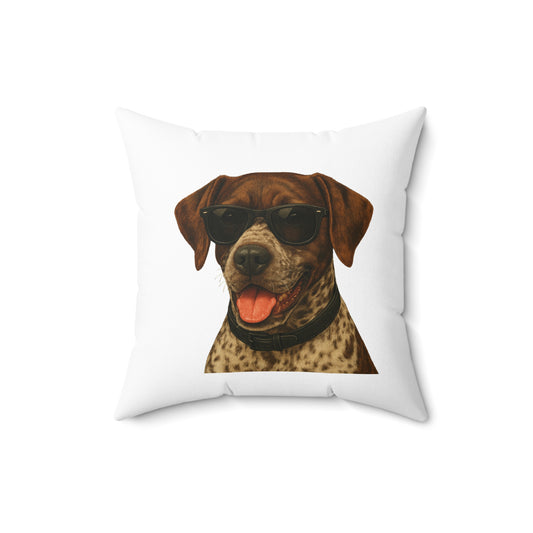 German Shorthaired Pointer Wearing Sunglasses - Throw Pillow